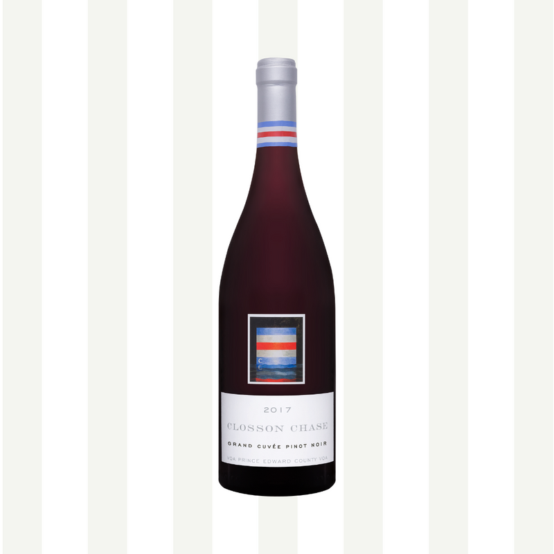 '17 Grande Cuvée Pinot Noir with wine crate